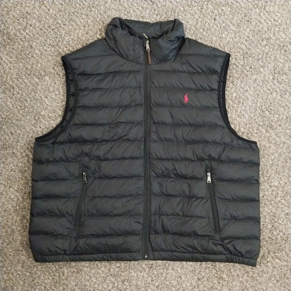 RALPH LAUREN BLACK VEST RIPPED - Picture 2 of 10